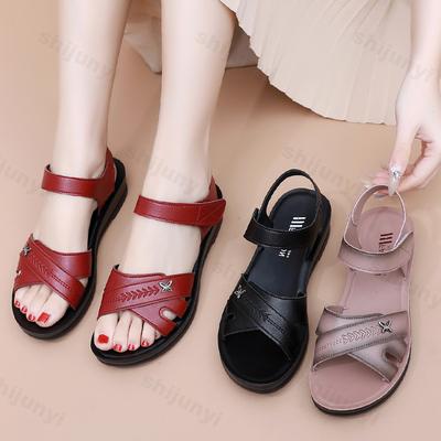 Women's Non-Slip Wedge Sandals Summer Butterfly Mother Sandals Slingback Sandals Solid Color Lightweight Casual Shoes Size 35-41