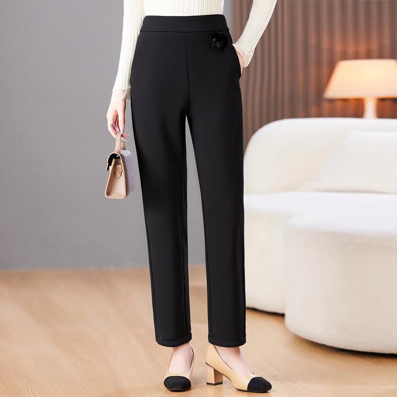 Pasite Women's Autumn/Winter Fleece-Lined Thermal Casual Pants
