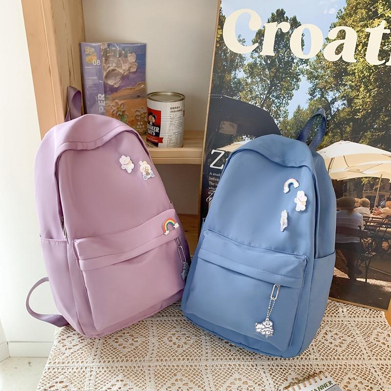 Stylish Lightweight Rainbow Pendant Backpack For Students In Various Colors