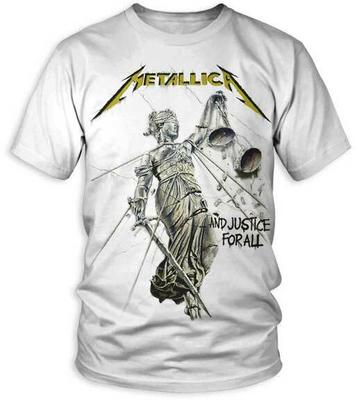 METALLICA cd cvr E JUSTICE FOR ALL Camisa Oficial BRANCA LRG Nova raio matar Camiseta Unissex
