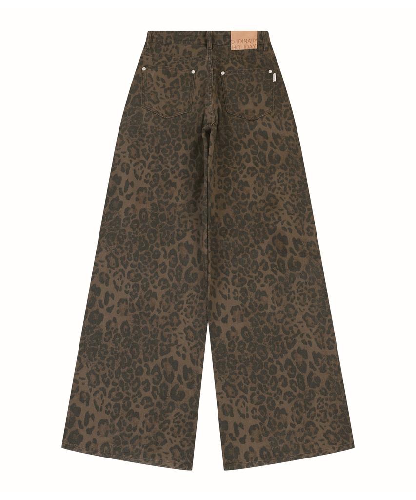 ORDINARY HOLIDAY Leopard Wide Pants [Brown]