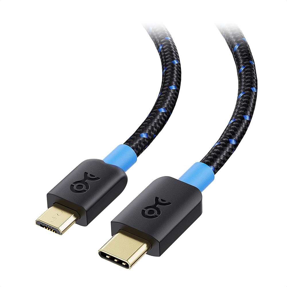 Cable Matters Braided USB C Micro USB Converter Cable - 1m, [3A/15W Charging/480Mbps Data Transfe...