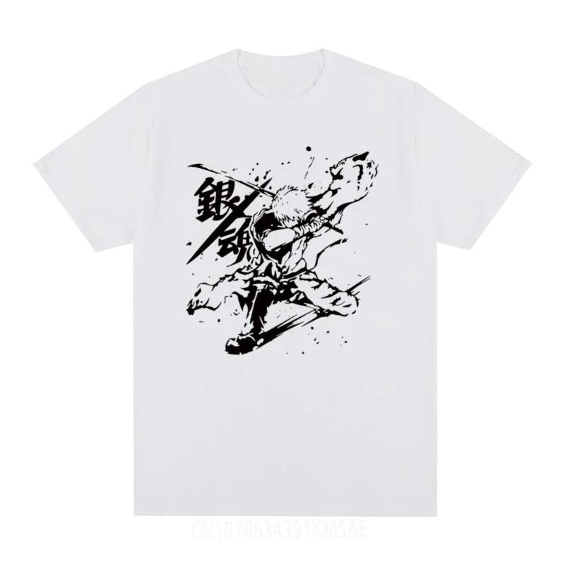 GINTAMA Vintage T-shirt Sakata Gintoki Kagura Cotton Men T shirt New Tee Tshirt Womens Tops