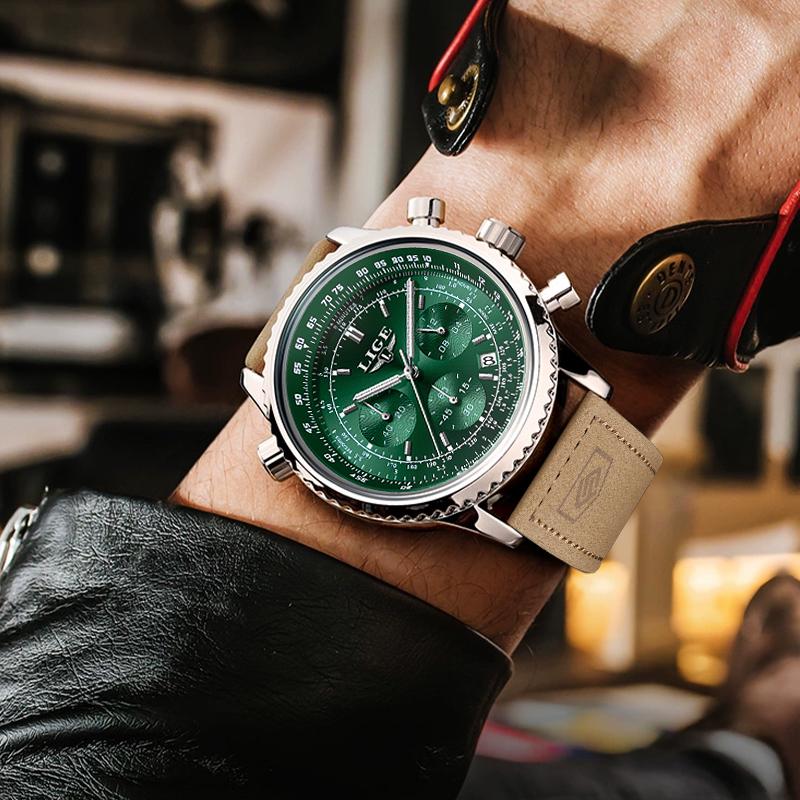 LIGE Marke Original Kreative Quarz Uhr Mode Persönlichkeit Sport Wasserdicht Zeitmessung Herrenuhr Männer Geschenk