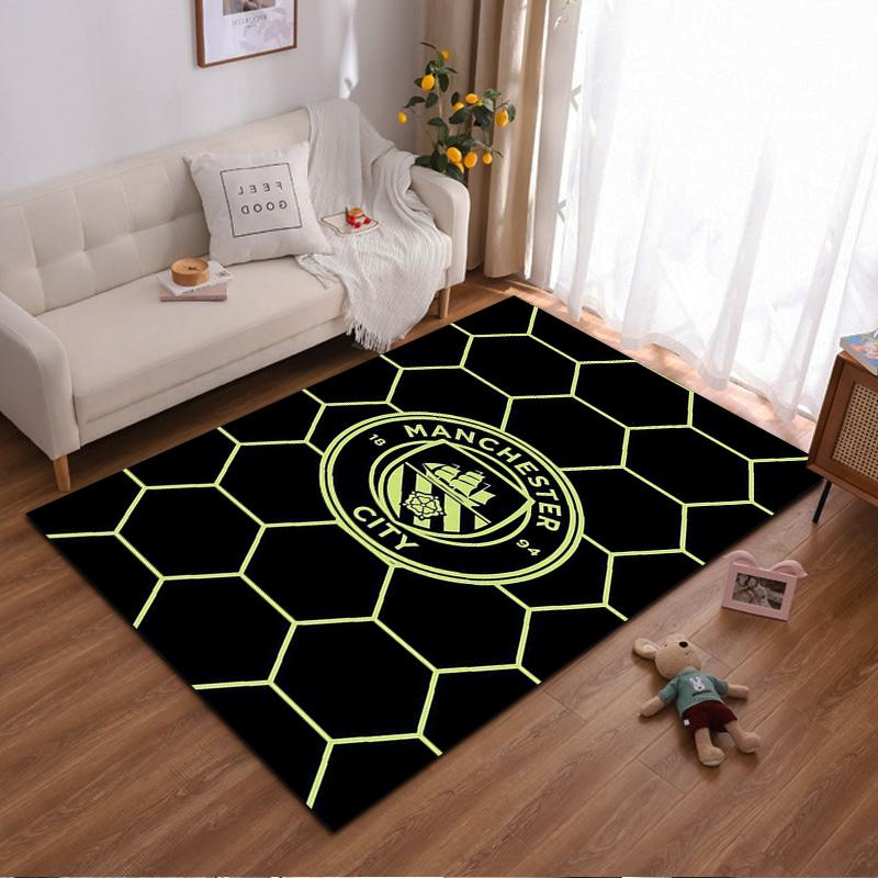 

Football Themed Rug with Manchester City Logo Suitable for use as an anti-slip game mat for living room and bedroom sofas 40x60cm( 15x23in )