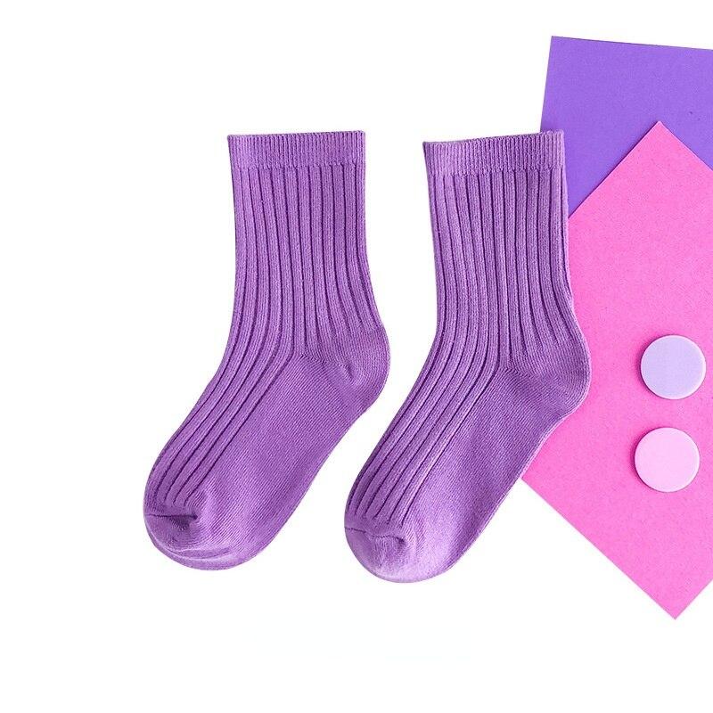 1-12 Y Baby Kid Socks Girl Children Boy Candy Color Toddler Sock Soft Double Needle Cotton Tube Socks Cute Solid Color Socks