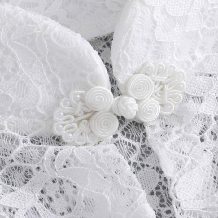 Odpinany fałszywy kołnierzyk Dziewczęcy Pół-koszula Zapinana na guziki z żabą Łączenie z koszulą lub sukienką dla Lady Girl Półkołnierz koszuli