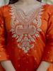 Orange Kurta Set for Women Embroidered Ethnic Suit with Dupatta Festive Wear