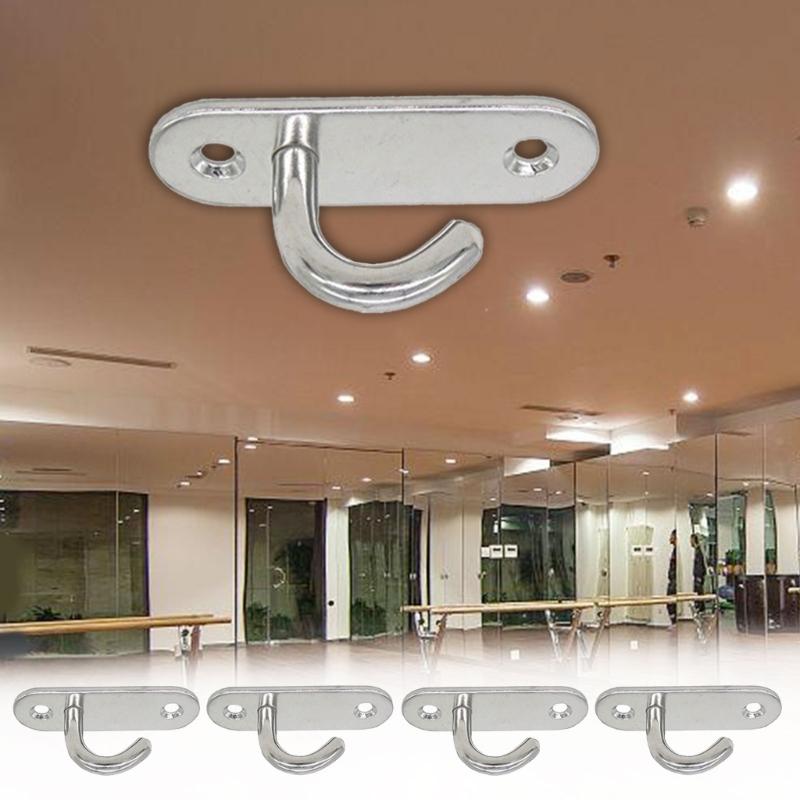 4Pcs Stainless Steels Pad Eye Plate Marine Hardware Hook Heavy Duty Ceiling Hook Half Opening Staple Hook Enduring