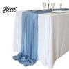 Soft Table Runner Sheer Flowing Runner Chiffon Wedding Elegant Solid Color High Quality