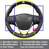 Hand Sewing Wrap Car Steering Wheel Cover For Toyota Corolla Fielder 2014-