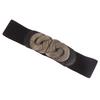 Ceinture large élastique noire élégante vintage à boucle métallique pour femmes, décoration pour manteau, robe, ceintures