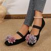 Fashion Flower Mary Jane Shoes Women's Small Inside Heightened One Strap Single Shoes