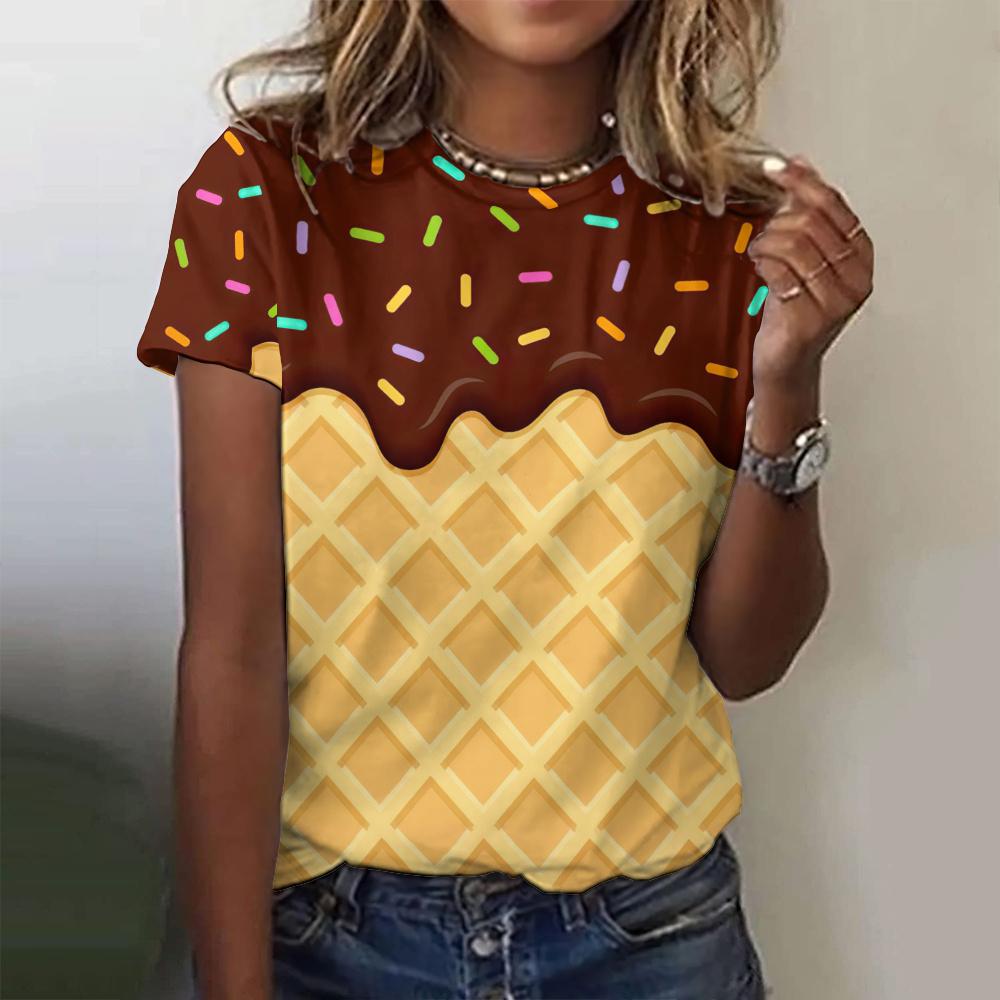 2024 Summer Round Neck Women's T-Shirt Comfortable Loose Short Sleeve Women's Top Fashionable Casual Design T-Shirt