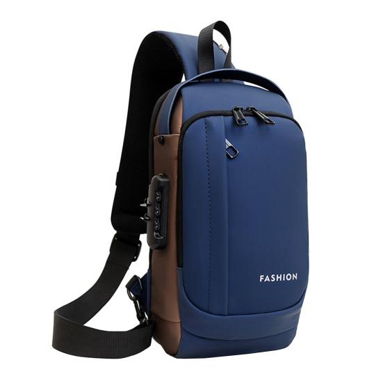 Anti-theft Crossbody Bag Shoulder Backpack with USB Charging Port Waterproof Sports Sling with Lock for Men And Women Travel Camping Daily Use
