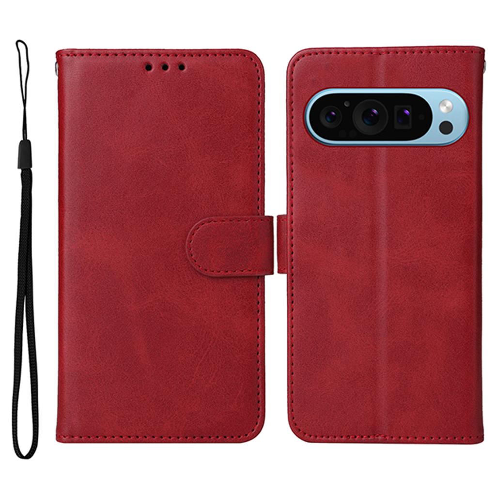 For Google Pixel 10 Pro/Pixel 10/Pixel 9/Pixel 9 Pro Leather Case 3 Card Slots Stand View Phone Cover Calf Texture