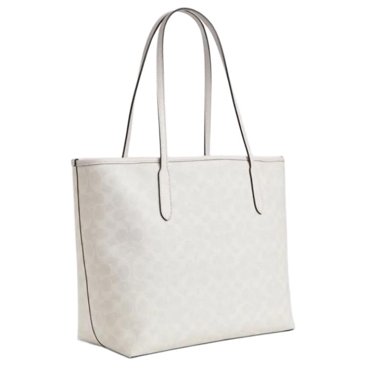 Coach Město 33 Klasická logo taška Tote Dámská tote Křídově bílá CV976-IMXU5