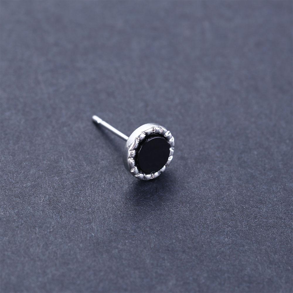 Hip Hop Punk Zinc Zinc Alloy Fashion Jewelry Earrings for Men Korean Style Earrings Black Agate Stud Earring