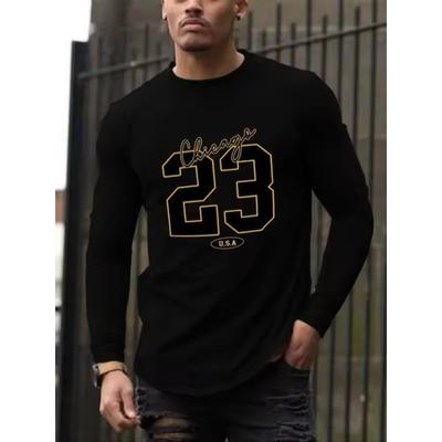Men's 3D Print T Shirt Spring Autumn Long-sleeved Men's Printed Round Neck T-shirt Trend Versatile Casual Tops Men's T-shirt