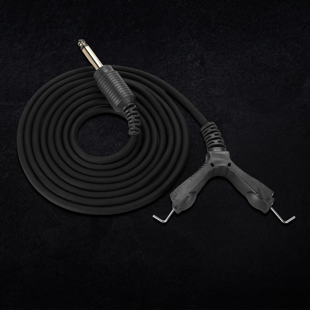 2m Tattoo Power Supply Silicone Clip Cord Tattoo Hook Line for Tattoo Machine (Black)