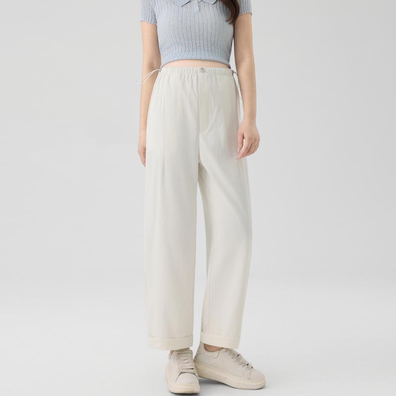 Spring 2026 Korean Fashion Maternity Drawstring Cropped Pants XL