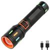 Rechargeable Colorful Fluorescent Flashlight Adjustable Focus Aluminum Alloy LED Flashlight Powerful White laser Torch Outdoor