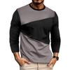 Men'S Round Neck Contrasting Loose Casual Long Sleeved Shirt