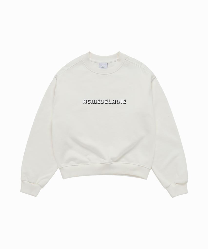 ACME DE LA VIE Woman Round Font Lettering Crop Sweatshirt (3 Color)