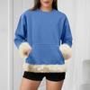 Women's Casual Round Neck Long Sleeve Sweatshirt Solid Color Sweatshirt