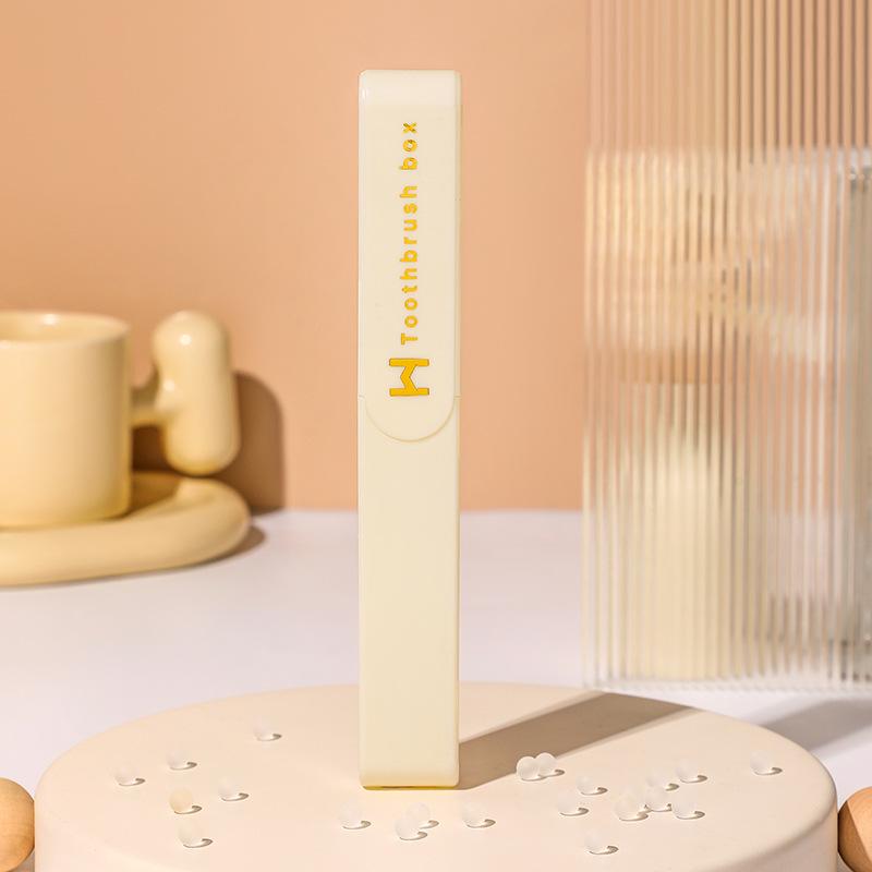 

Elegant Hot Stamping Portable Toothbrush Case - Japanese Style Dustproof Toothbrush Protector Length 21CM Width 3CM белый