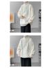 Men's Korean Style Loose Lapel Half-Zip Knit Sweater - Solid Color Pullover