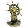 1PCS Glossy Ship Wheel Statue Retro Style Boat Steering Model Nautical Rudder Ornament  Homes