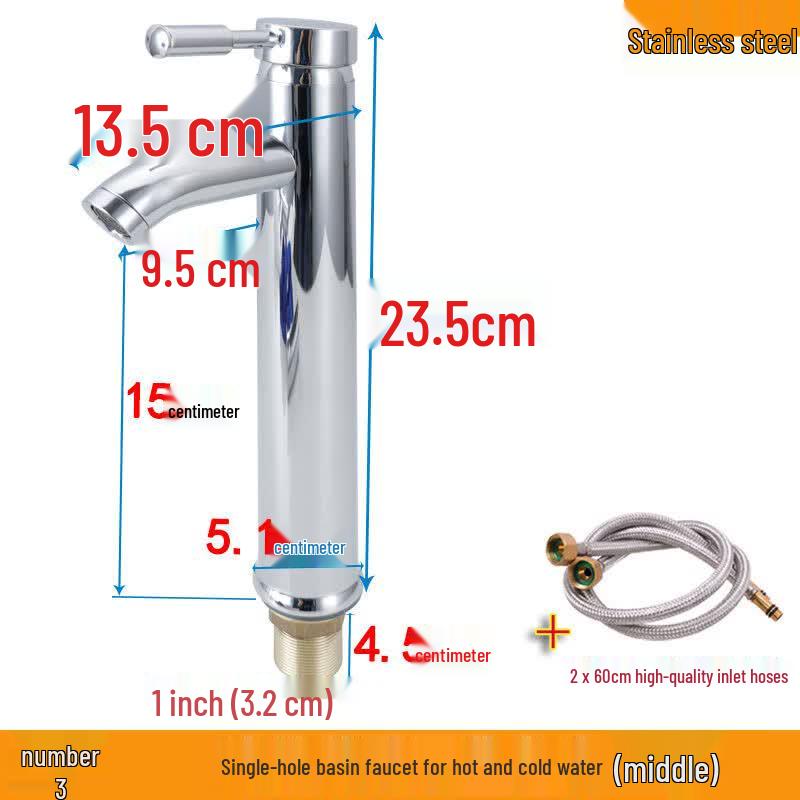 Lindong Stainless Steel Single-Hole Basin Faucet