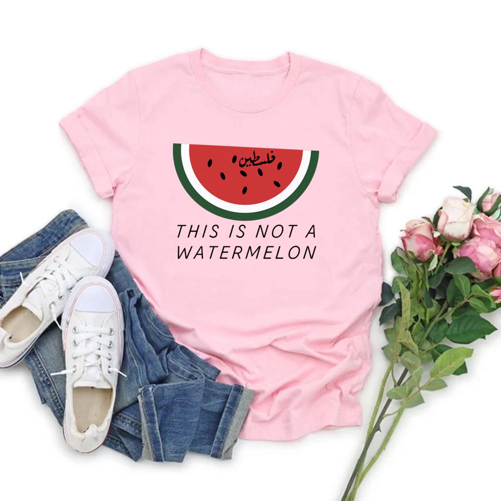 This Is Not A Watermelon T-Shirt Funny Watermelon Tshirts Women Short Sleeve Graphic T Shirts Peace and Love Tee Streetwear Tops