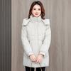 Women's Winter Plus Mid Down Parka Removable Hood Oversized