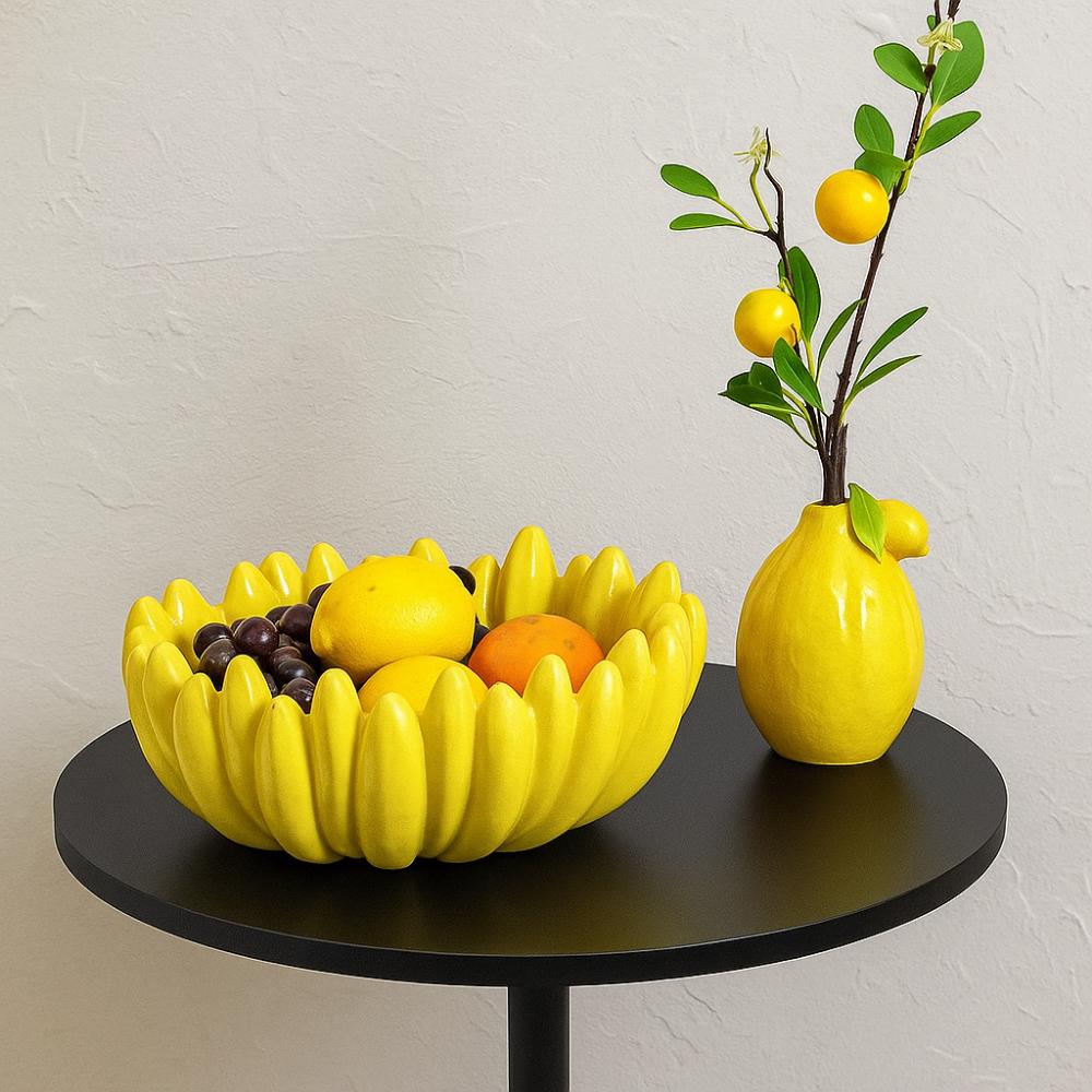 Creative Banana Shaped Storage Tray Ceramic Dessert Plate Storage Container  Hotel Table
