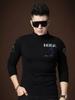 European Style Half-Turtleneck Pullover Men's Knit Sweater 2025 New Autumn Trendy Bear Rhinestone Top for Men