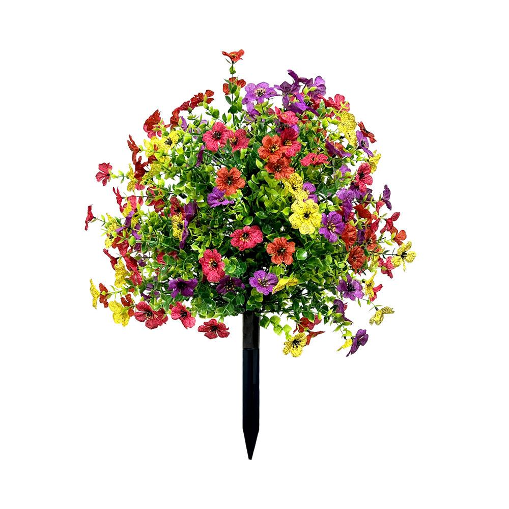 1PCS  UV-Resistant Artificial Straight Insert Flowers, Ball-Shaped Outdoor Daisy Eucalyptus Potted Plants Decor