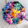 Vzor s postavami Pokémonů, automatický skládací deštník, přenosný a skládací design, 8 žeber, vánoční nebo narozeninový dárek.
