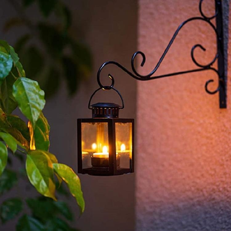Linternas Metálicas Colgantes Retro Para Velas Casas de Campo Diseño de Panel de Vidrio Cuadrado Portavelas Decorativo para Exteriores Interiores