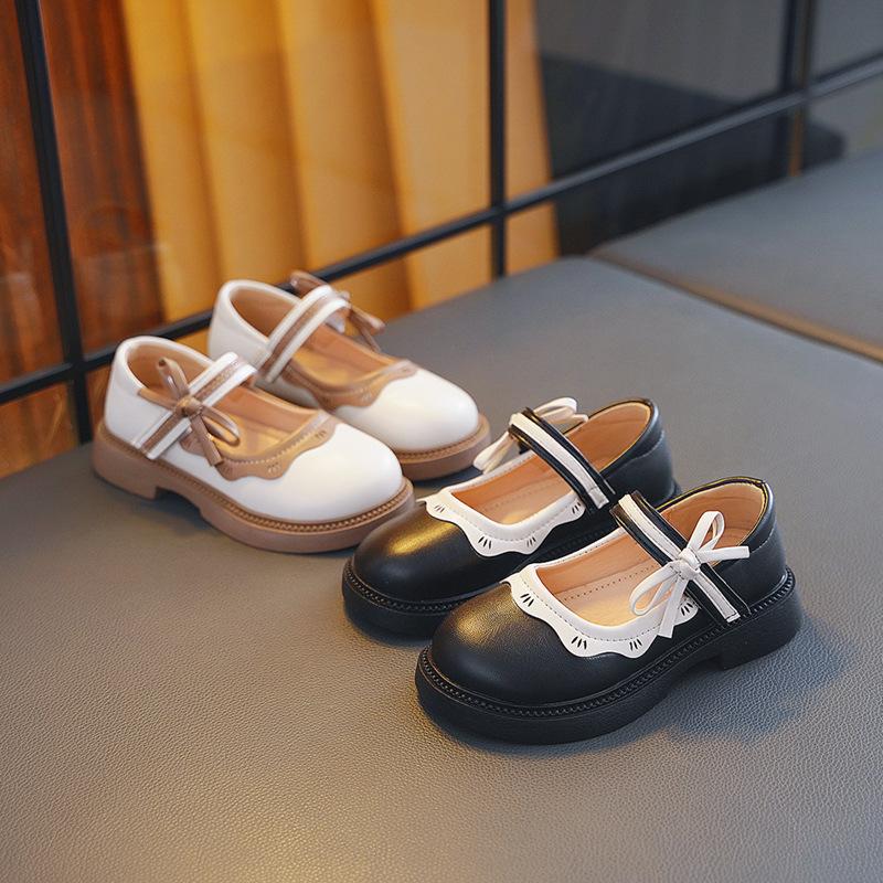 Små Läderskor för Flickor med Kardborreband, Slip-on Mjuk Sula Läderskor, Prinsesskor