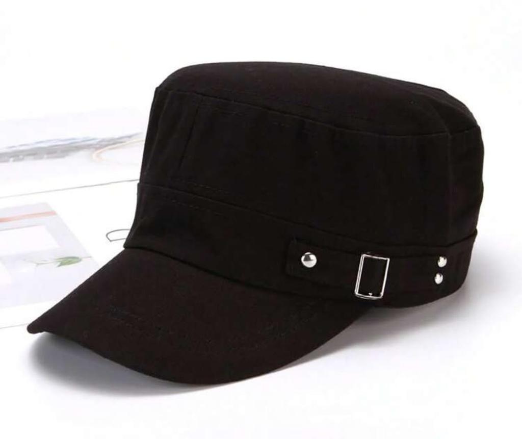 Sproutsy Men's Vintage Flat Top Work Cap (Black)