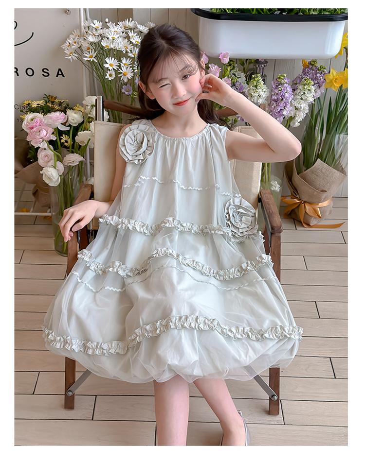 Girls' dress summer new style girls' thin cotton flower bud princess dress fashionable and stylish children's summer dress