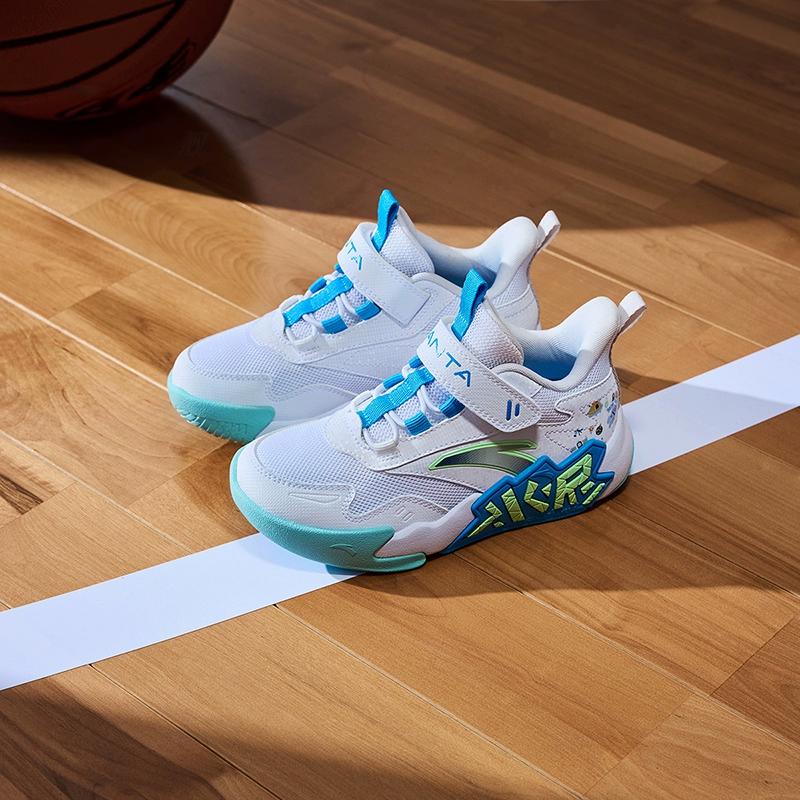 Anta Kids Cement Nemesis Synthetic Leather Fabric Comfortable Fashion Non-Slip Wear-Resistant Breathable Low-Top Basketball Shoes A12439902-1