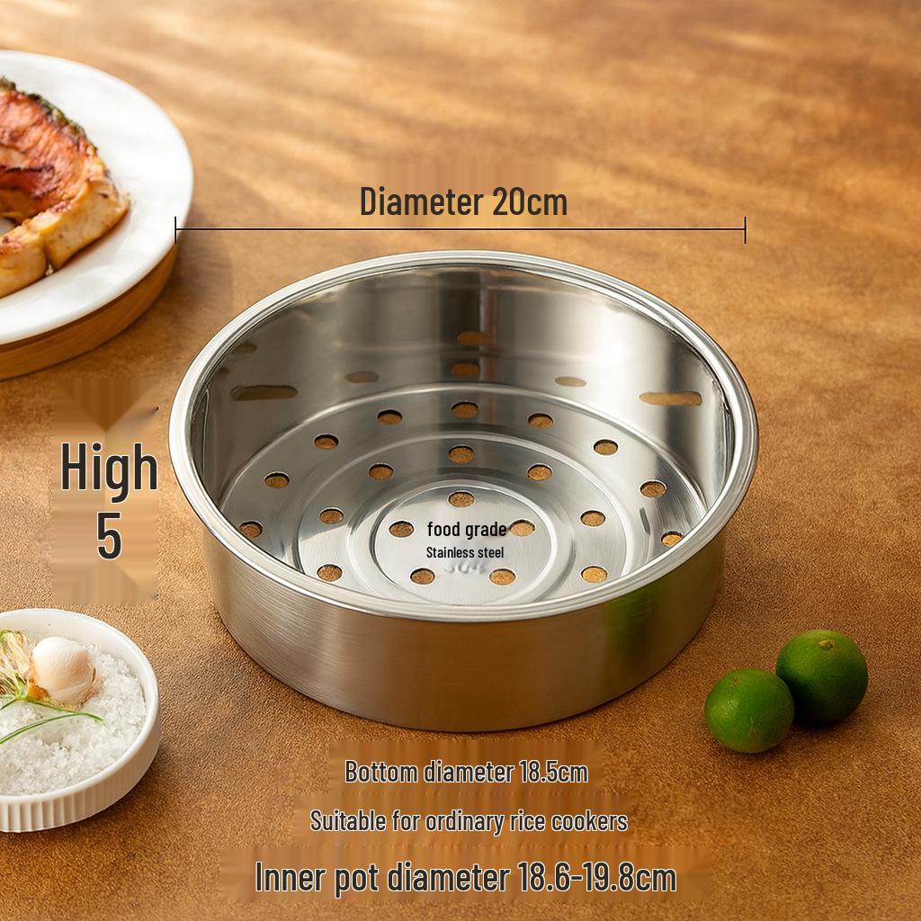 

Паровая корзина из пищевой нержавеющей стали 304 для рисоварки объемом 3 л / 4 л / 5 л с сферическим дизайном кастрюли, утолщенным поддоном для пара и сепаратором воды.