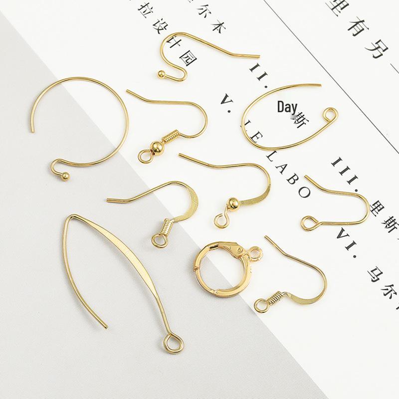 

18K Gold-Plated Copper Hoop Dangle Earrings - Handmade Ear Jewelry for DIY Crafts