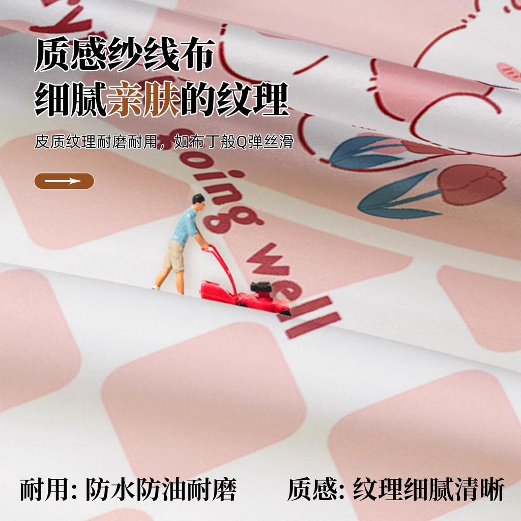 Masa Örtüsü Su Geçirmez ve Yağ Geçirmez Kalıcı PVC Yemek Masası Masa Örtüsü Küçük Taze Çizgi Film Masa Örtüsü Dikdörtgen Sehpa Masa Örtüsü