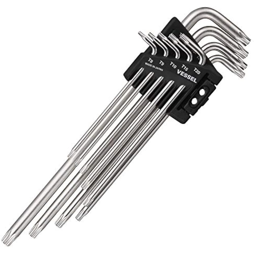 VESSEL (VESSEL) Anti-tampering Torx L-Type Wrench, Set of 9, 8509TXH