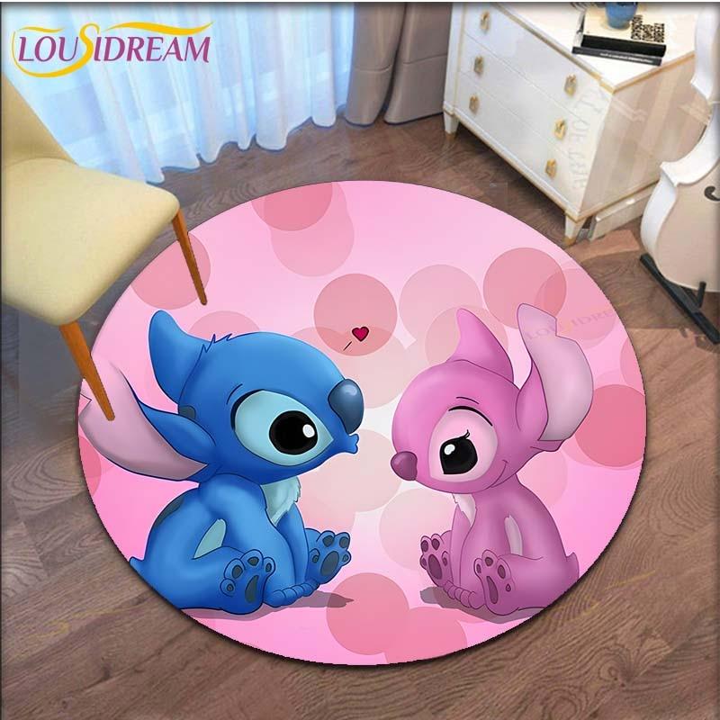 Cartoon Stitch Round Carpet for Living Room Carpet Floor Rug Bath Mat Bedroom Carpet for Children's Room Doormat