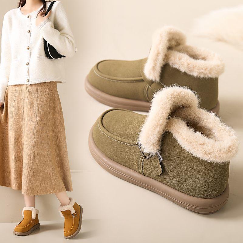 Women's large size soft elastic winter warm cold padded snow boots non-slip wear outdoor leisure sports cotton boots